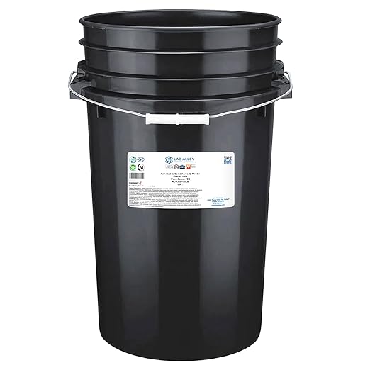 Lab Alley Activated Charcoal Powder, Food Grade, Kosher Certified, Halal, Wood Based, Ideal for Water & Air Filtration, Detoxifying Skincare Products, and Odor Control (20 Pounds)