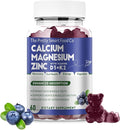 Calcium Magnesium Zinc Gummies with Vitamin D3 & K2 for Bone, Muscle & Immune Support - High Potency Enhanced Absorption - 60 Blueberry Gummies