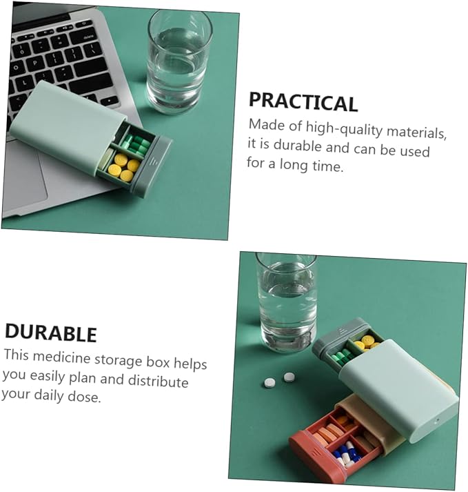 ORFOFE 4pcs Portable Vitamin Container Assorted Color Travel Cases for Daily Medication Organizer Lightweight and Durable Material for Travel and Business Use
