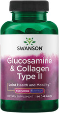 Swanson Glucosamine & BioCell Collagen Type II Joint and Skin Health Supplement for Active Adults Seeking Mobility and Skin Elasticity Support (90 Capsules)
