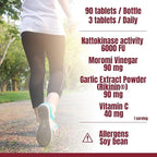 FINE JAPAN Nattokinase 6000FU – Japanese Fermented Natto Enzyme Supplement with Garlic and Vinegar/90 Capsules/Made in Japan (270 Capsules (3 Bottles))