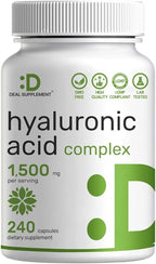 DEAL SUPPLEMENT Hyaluronic Acid Complex 1,500mg – 240 Capsules, with MSM & Vitamin C