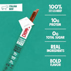 CHOMPS Grass Fed Italian Style Beef Jerky Snack Sticks, Keto, Whole30, Paleo, Gluten Free, Sugar Free, Low Carb, AIP Diet Compliant, 100 Calories,1.15 Oz, Pack of 24