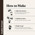 Keto Chow Cookies & Cream - Keto Meal Replacement Shake Powder - Nutritionally Complete - Low Carb - Delicious Easy Meal Substitute - Protein Rich You Choose The Fat - Single Meal Sample