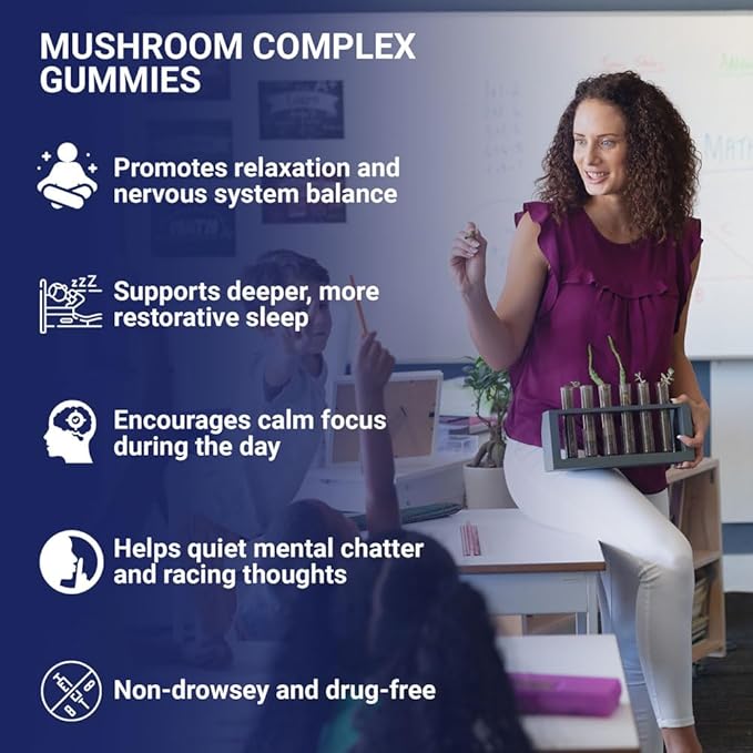 Zenium - Mushroom Complex 90 Gummies of 5000mgs of Lions Mane, 1000mgs of Reishi, Cordeyceps & More | Relieve, Tension, Worry & Irritability | Calm Mind & Body | Ayurvedic | Natural Relief Supplement
