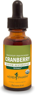 Herb Pharm Certified Organic Cranberry Liquid Extract for Urinary Tract Support - 1 Ounce