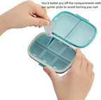 Travel Pill Container Medicine Organizer Daily Purse Pill Case Cute Pill Vitamin Box Small Pocket Pill Holder Mini Pill Organizer for Supplement(Blue)