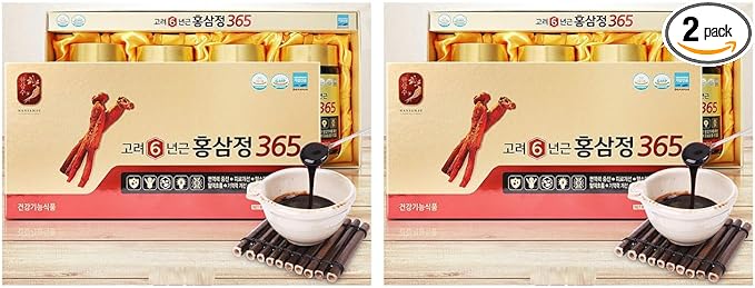 2 Set Box - 365 Korean Red Ginseng 6 Years Old Extract - Cao Hong Sam 6 Tuoi 365-240g per Bottle with 4 Bottles per Set Box - Made in Korea