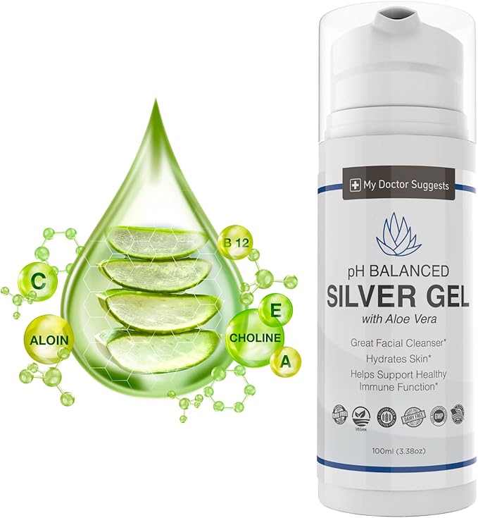 Extra Strength Colloidal Silver Gel 30ppm with Aloe Vera - pH Balanced Structured Silver - Triple Strength Soothe & Relieve - Easy Pump Bottle, 3.38Oz (4 Pack)
