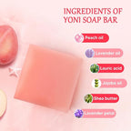 Yoni Soap Bars & Natural Yoni Oil Set, Natural Vaginal Wash for Women Feminine Wash Vaginial Deodorants pH Balance, Eliminates Odor, Feminine Oil 30ml/1 oz, 2 Pcs Vaginal Care Soap (Peach)