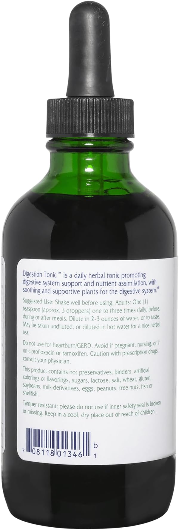 Vitanica Digestion Tonic, Gas and Bloating Relief Supplement, Organic, Improve Digestive Function & Gut Health, for Women & Men, Peppermint Oil Fennel Ginger & Aloe Vera Vegan, 4 Oz