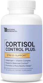 Cortisol Control Plus – Cortisol Supplement for Women & Men, Cortisol Manager for Stress Response Support, Calm Energy, Mood & Restful Sleep – High-Potency Adaptogen + Vitamin Blend – 90 Capsules