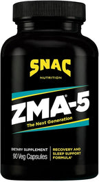 SNAC ZMA-5 Mineral Supplement - Supports Muscle Function, Restful Sleep, Immune Health and Relaxation with Zinc, Vitamin B6, Magnesium and 5-HTP for Sleep, Anxiety, Calmness - 90 Veggie Capsules