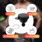 2 Pack Protein Powder Container to Go- 50ml Protein Powder Holder,Mini Funnel with Keychain and Keyring for Gym, Workouts, Fitness and Traveling (Black, 50ml)