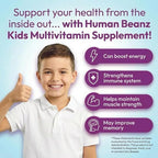 Human Beanz Multivitamin Jelly Bean Gummies with Zinc for Kids, Immune Support Dietary Supplements, Vegetarian, 120 Berry Blast Jelly Beans, Kosher