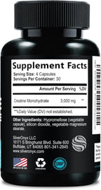 Creatine Monohydrate 3000mg Per Serving - 3X Strength Micronized Creatine Powder - Supports Lean Muscle, Strength, Energy, & Endurance - All Natural Supplement, Non-GMO, Bottled in USA - 120 Capsules