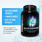 Intelligent Labs Glucosamine and Chondroitin High Strength Complex with MSM | 180 Capsules | Immune System Support | with Turmeric, Boswellia, and Quercetin Joint Care Supplements