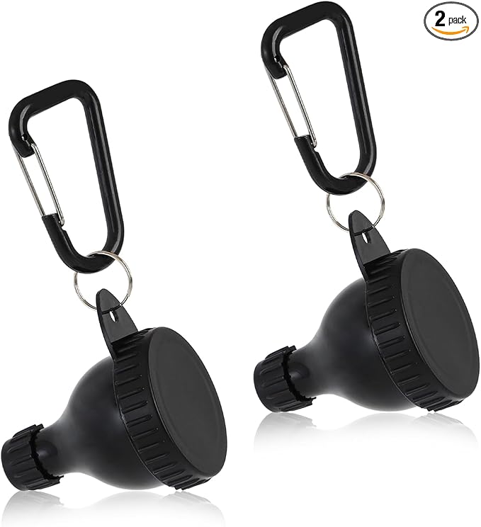 2 Pcs Protein Powder Container, Protein Powder Travel Container, Protein Powder Container to Go, Pre Workout/Gym Supplemen Keychain (Black, 50ml)