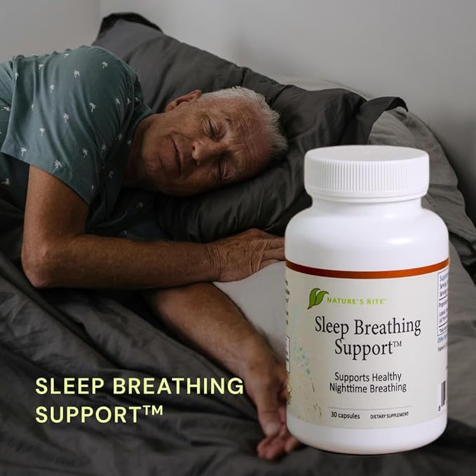 Nature's Rite Sleep Breathing Support - Natural Assistance for Better Sleep, Improve Breathing Pattern, 30 Capsules, All-Natural Herbal Ingredients, Made in USA
