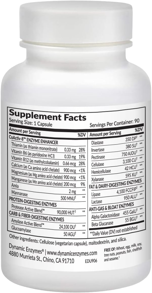 Eat E-Z Ultra Advanced Digestive Enzyme Supplement – Broad-Spectrum Multi-Enzyme Formula for Heavier & Harder-to-Digest Meals – Supports Occasional Bloating, Gas & Indigestion – 90 Vegetarian Capsules