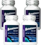 Nattokinase 2,000 Units 60 Caps. Cardiovascular Superfood of Japan - Made in The USA with Japanese NSK-SD Nattokinase. The Original and Most Studied Nattokinase Brand. (4 Bottles of 60 Capsules)