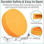 2 Pack Small Pill Box,Premium Thick Silicone 3 Compartment Travel Pill Box for Home/Desk Organizer, Portable Compact Medicine Holder for Vitamin, Cod Liver Oil, Supplement(Orange+Yellow)