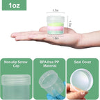 TSA Approved Wide Mouth Travel Size Containers, PP Clear & White Leak Proof Travel Plastic Jars with Lids for Creams Lotion Cosmetic, Jewelry Beads, Sample, Small Items Storage (1 oz, 8 Pcs)