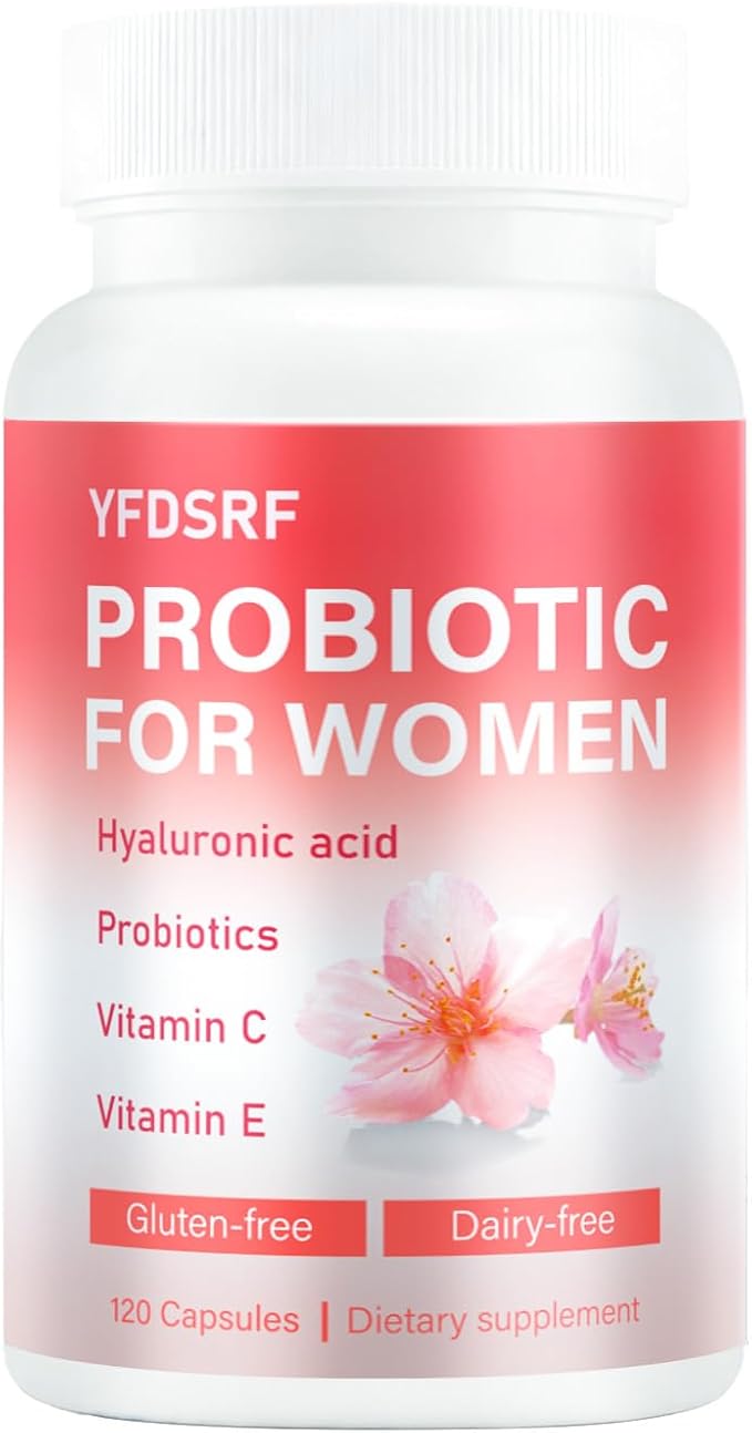 Women's Vaginal Probiotic Supplement for Intimate Health & pH Balance | with Hyaluronic Acid, Multi-Collagen, Vitamin C | Supports Comfort, Moisture & Antioxidant Defense | 120 Capsules (1)