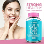 Vegan Hair Skin and Nails Gummies - Biotin Gummies w/Sugar, Bear Shaped Supplement w/ Biotin 5000mg + Vitamins A, C, D, E, B6, B12 + Zinc | Hair Vitamins for Faster Hair Growth for Women & Men
