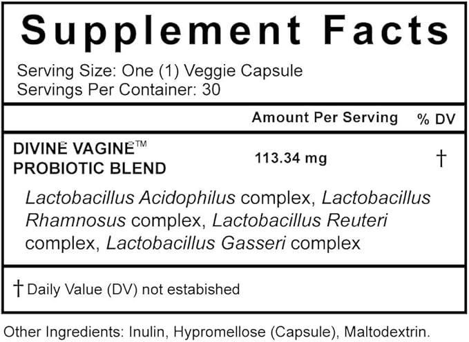 Flower Power Divine Feminine Wellness Blend Capsules – Daily Herbal & Probiotic Supplement for Women’s Balance & Wellness – 30 Count