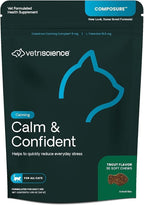 VetriScience Composure Calming Chews for Cats – Supports Relaxation & Balanced Behavior During Travel & Vet Visits, Daily Stress & Anxiety Support Supplement, Trout Flavor, 30 Count