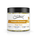 120 Sugar Free Protein Ginger Gummies with 1g per gummy & High Fiber | High Protein Snacks| Healthy Snacks for Adults| Plant Based | Fiber Gummies for Adults| Low carb 1g Net Carb, Stevia, Natural Flavor. (Ginger)