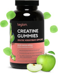 LEGION Creatine Monohydrate Gummies – Clean Chewable Creatine Supplement for Strength, Endurance & Muscle Recovery – 30 Sour Green Apple Flavor Servings – No Artificial Flavors or Sweeteners.