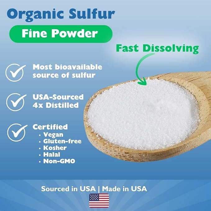 KALA HEALTH MSMPure Fast Dissolving Fine MSM Powder Crystals – US-Made MSM for Joint Health, Skin Appearance, and Hair & Nail Support – 2.2 lb, Organic Sulfur
