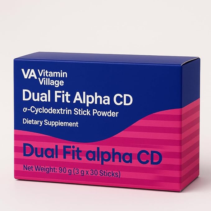 Vitamin Village Dual Fit Alpha CD – α-Cyclodextrin Extract Stick Powder, 3g × 30 Sticks