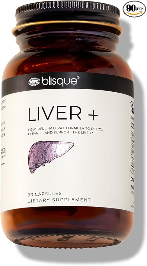 Blisque – Liver Complex Supplement to Detox, Cleanse, and Repair the Liver | Doctor Approved | Natural Ingredients | Milk Thistle, Dandelion, and Burdock Root | 90 Capsule Pills
