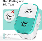 Odaro Extra Large Weekly Pill Organizer 2 Times A Day, Pill Box 7 Day Am Pm to Hold Daily Medicine Vitamin and Supplements - Cyan