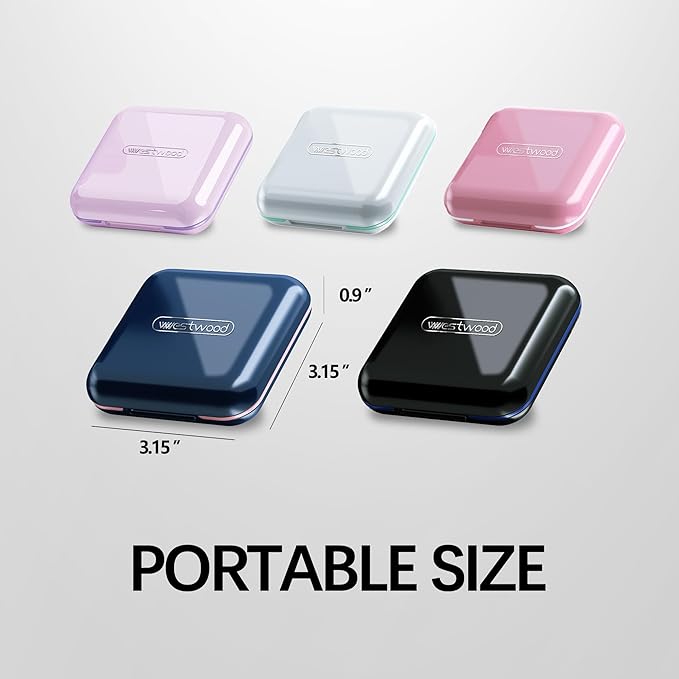 DUBSTAR Small Pill Box,Pill Case,Pill Organizer,Travel Portable Pocket Pill Box Medicine Organizer,Daily Pill Container for Purses Compact Travel Medicine Holder for Vitamins Medication Black