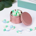 Pink Metal Pill Box Daily - Single Waterproof Travel Pill Container for Purse, Portable Pill Case for Vitamins, Fish Oil, Medicine, Cute Pill Holder Organizer, Big Size