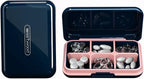 DUBSTAR Travel Pill Organizer Moisture Waterproof Small Pill Box for Pocket Purse 6 Compartments Portable Pill Case Medicine Vitamin Holder Container Blue