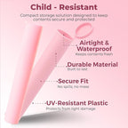 Kopperko Small Pill Container (116mm, 4.6 Inch 500-Pack) | Child Resistant Medication Bottles | Small Pill Tube Container for Spices | Airtight, UV Resistant & Waterproof (Pink Plastic)