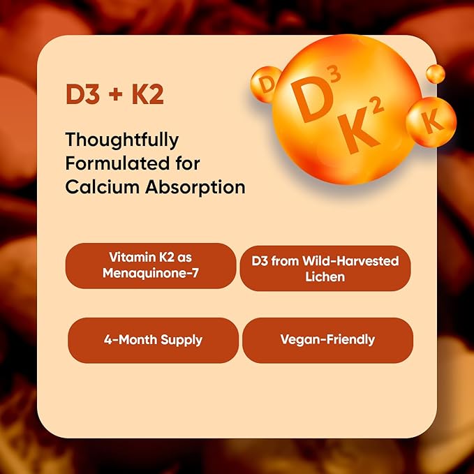 WeightWorld Vitamin D3 K2 5000IU Capsules for Bone Strength & Immune Health - 4 Months Supply Vitamin D3 and K2 Supplements - 120 Vegan D3 K2 Capsules for Women and Men, Non-GMO, Gluten-Free