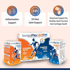 INVIGOFLEX Glucosamine & Chondroitin Sulfate - Turmeric Curcumin - Boswellia Serrata (Non GMO) 24 - Hour Premium Joint Supplement AMPM - 2 Pack