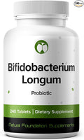Bifidobacterium Longum Probiotic Supplement 240 Tablets 3 Billion CFU Probiotics for Men & Women Supports Intestinal Digestive & Gut Health (240, Bifidobacterium Longum)