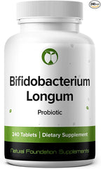 Bifidobacterium Longum Probiotic Supplement 240 Tablets 3 Billion CFU Probiotics for Men & Women Supports Intestinal Digestive & Gut Health (240, Bifidobacterium Longum)