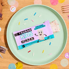 TRUBAR Kids Protein Bars, Pop Goes Confetti, Plant Based Protein, Gluten Free School-Friendly Snacks for Lunchboxes, Tree Nut and Peanut Free, Low Sugar, Healthy On the Go Snack Bars, 12 Count