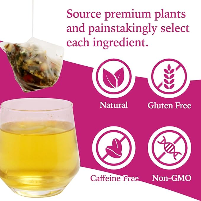 LEAFROOT Natural PCOS Tea for Women to Get Pregnant Fast, Herbal Spearmint Nettle leaf for Hormone Balance Bliss & Ovulation Fertility Tea, Overall Wellness to Regulate Menstrual Cycle and Womb Detox