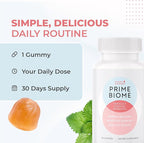 PrimeBiome Probiotic Gummies – Plant-Based Blend with Inulin, Lion’s Mane, Ginger & More– Non-GMO, No Stimulants, GMP Certified – 30 Gummies, 1 Month Supply