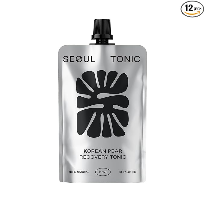 Seoul Tonic Patented "Pre Party" Korean Pear Natural Tonic, Science-Backed, Patented Formula for Easier Morning,Natural Potassium & DHM (100ML) Pack of 12