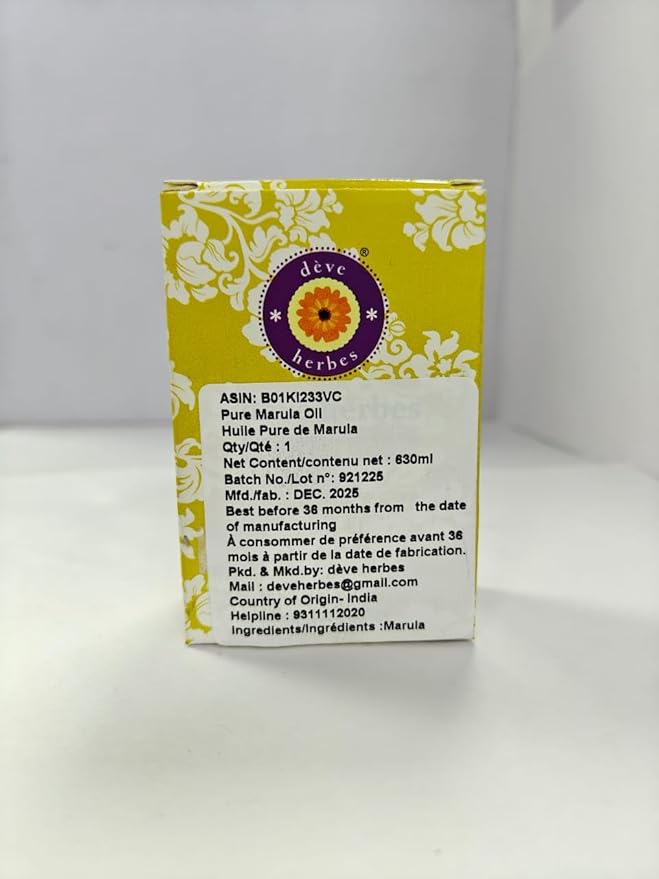 Deve Herbes Pure Marula Oil (Sclerocarya birrea) Cold Pressed 630ml (21 oz)